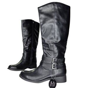 NWT Style & Co. Maliaa Womens Faux Leather Riding Knee-High Boots